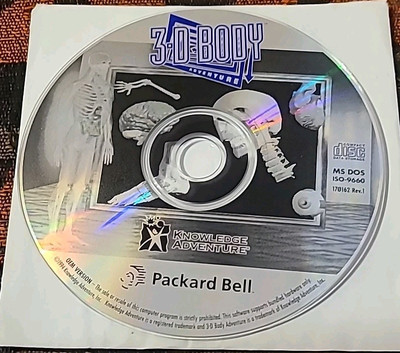 3-D Body Adventure (PC, CD-ROM, 1994) Packard Bell Knowledge Adventure MS DOS