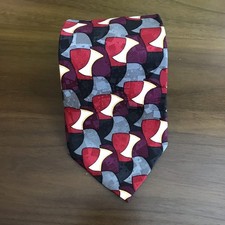ZIGGURAT By Mulberry Neckwear MULTICOLORED BLUE, GRAY 100% Silk TIE Made in USA