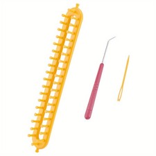 1set Plastic Long Knitting Loom Scarf Knitter Weaving Tools Kits Orange