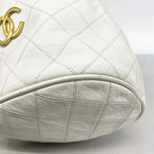 6eb1013 k CHANEL Shoulder Bag Bicolor Chain Shoulder Leather White Gold Hardware - Picture 5 of 15