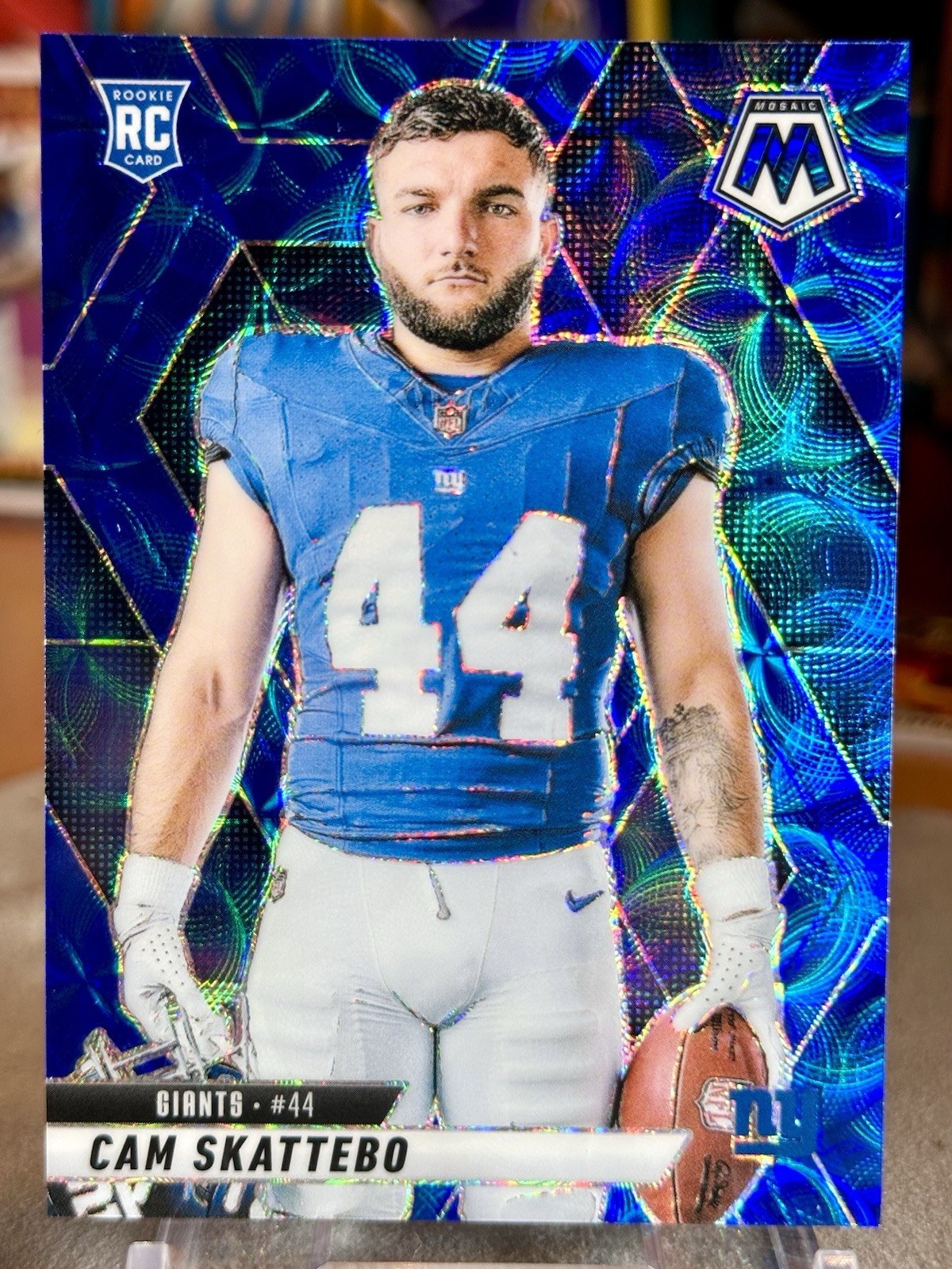 2025 Cam Skattebo Mosaic Blue Scope Prizm Variation RC #271 Giants