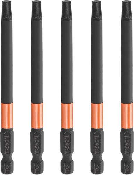 "5 StüCk T30 Torx Bit Schraubendreher Bit Set 100Mm Lang 1/4\" Magnetisch Sechskan"-image