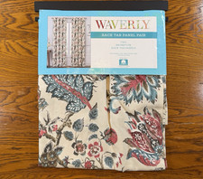 Waverly Brompton Back Tab Curtain Panel Pair Cottage Floral Paisley 42 x 84 NEW