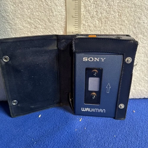 Vintage Sony Walkman TPS-L2 Blue Portable Cassette Player W/ Case (Read Desc)