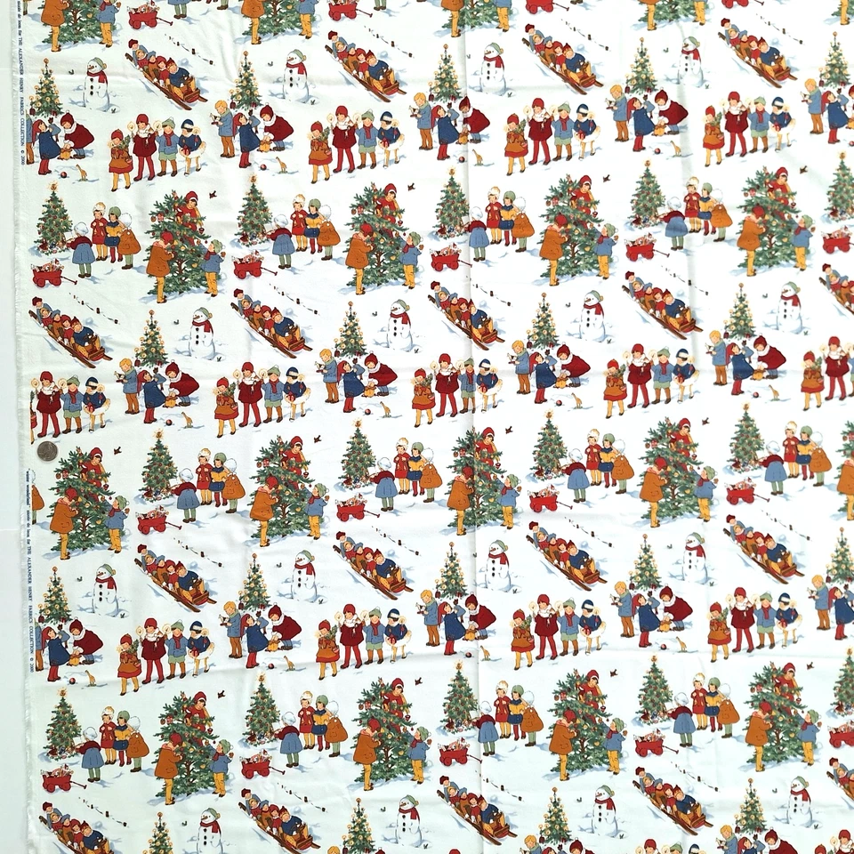 VTG 2000 Winter Wonderland Alexander Henry De Leon Cotton Flannel Fabric 1.4 YD - Image 2 of 4
