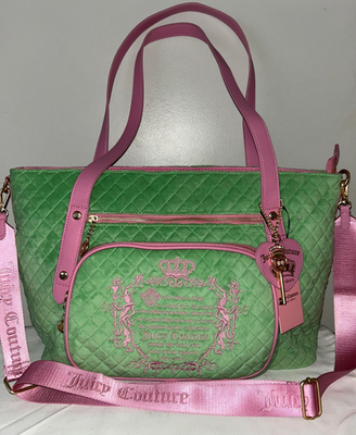 NEW! NWT JUICY COUTURE Velour Juicy Tale Weekender Bag in Retro