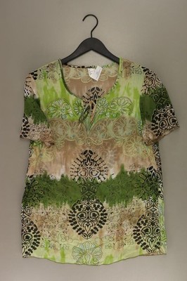   Second Life Fashion Y2K Vintage Bluse für Damen Gr. 38, M Kurzarm grün  