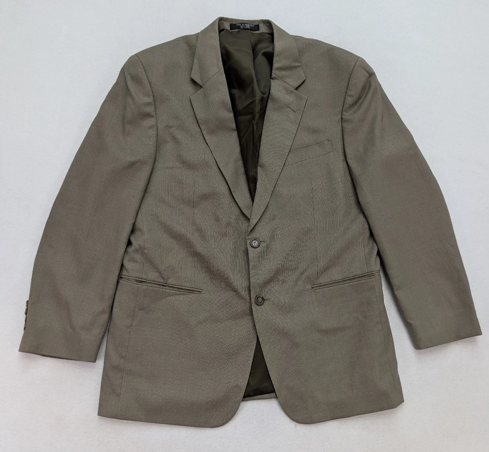 Traje Jones New York Para Hombre Talla 42R Beige Lana Plisado Delantero Pantalones Talla 36x30 DEFECTUOSO Foto 2 de 4