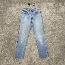 Vtg 90 s Levis 705 Student Jeans Orange Tab 29x28 USA Light Wash Blue Distressed