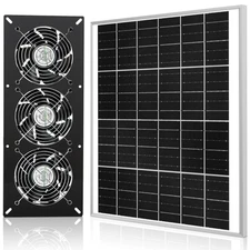 Fanspex Solar 3 Fan Kit, 25W Waterproofed Solar Powered Fans for Outdoor Chic...