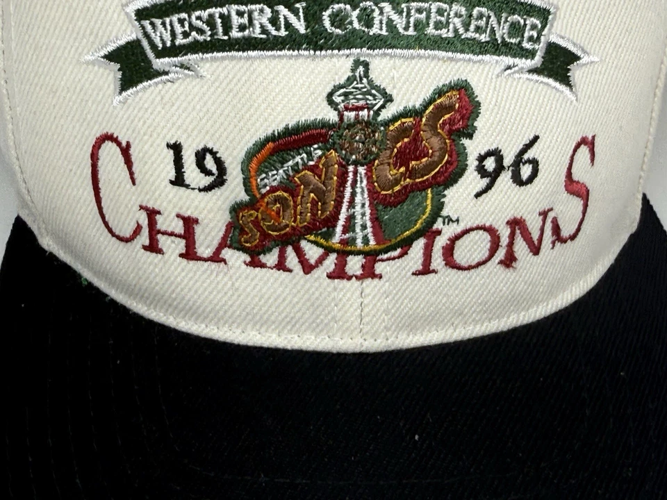 De colección 1996 Seattle Supersonics Campeones de la Conferencia Oeste Snapback Sombrero NBA Foto 2 de 4