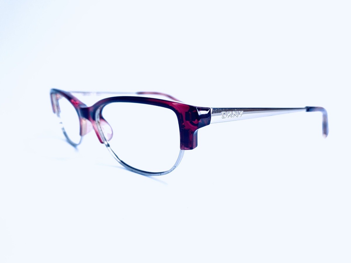 DKNY Red Clear Retro Cat Eye Glasses Silver Temple DY4622 