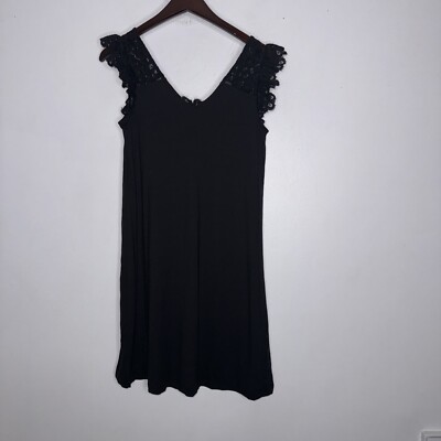 nwt loft petite XS Black Lace Ruffle Trim Black Swing Dress CP | eBay nwt loft petite XS Black Lace Ruffle Trim Black Swing Dress CP | eBay