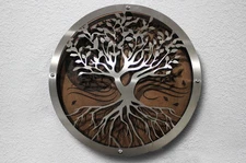 Custom Laser Etched Home Decor Stainless Steel + Masonite 3D Art Tree of Life