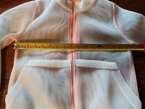 Art Class spring summer white mesh zip up jacket cute trim girls tween L 10 12 - Picture 3 of 5