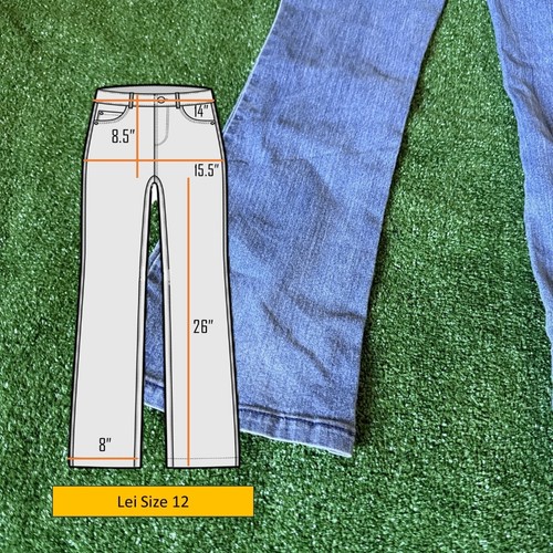 LEI Chelsea Extensible waist Bootcut Glitter Stretch Retro Jeans Pants Size 12 - Picture 3 of 15