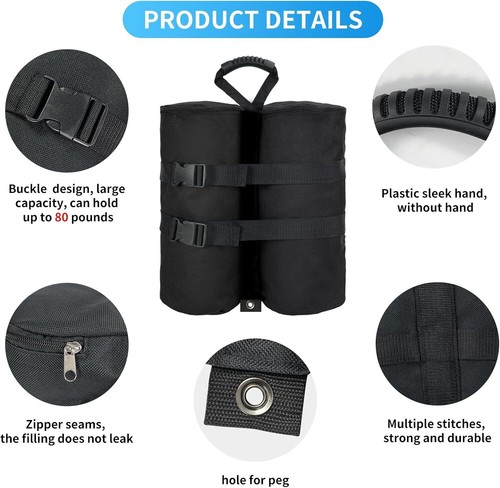 Waterproof 1680D Canopy Weight Bags - Essential for Outdoor Events (Set of 4) - 第 6/10 張圖片