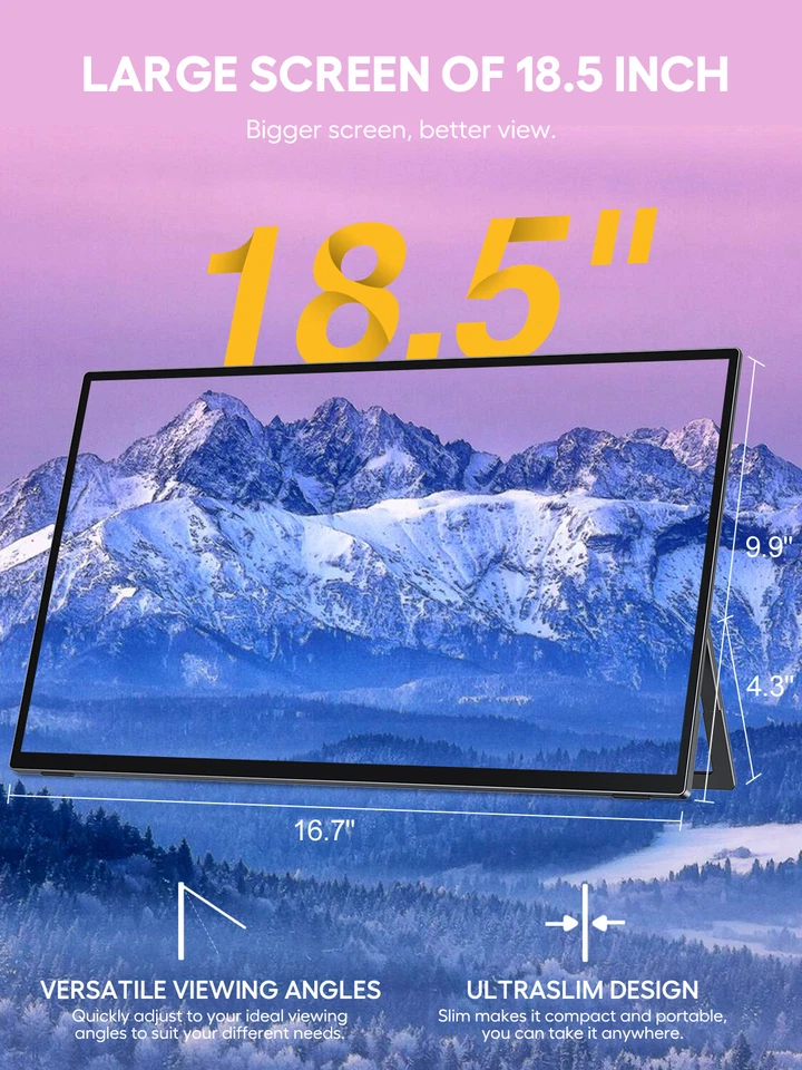 18,5 Zoll 120Hz Tragbarer Monitore 1080P Touch Screen Gaming Portable Monitor  - Bild 2 von 4