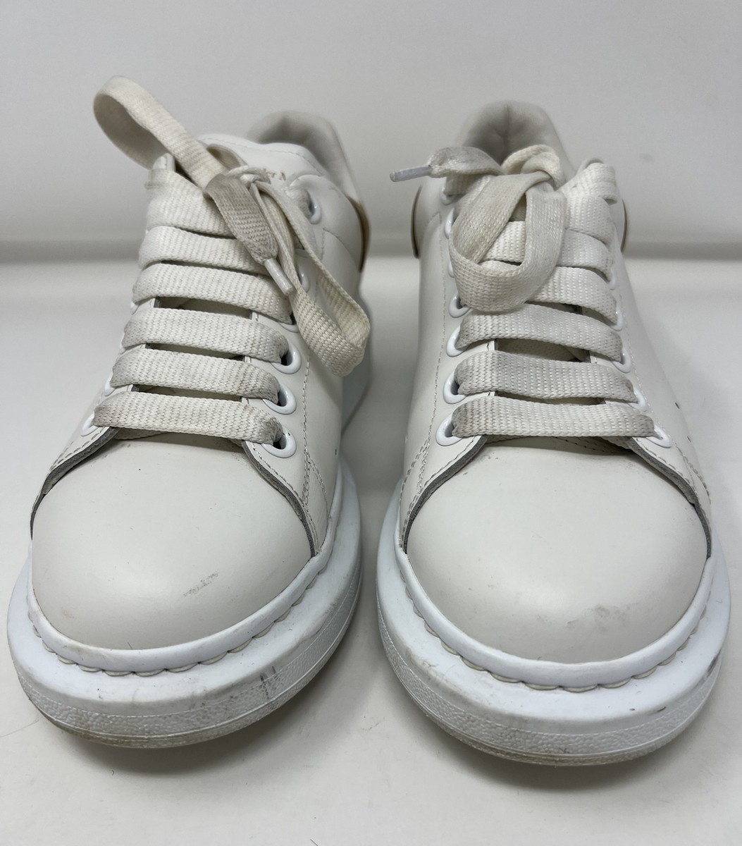 Alexander McQueen女性厚底レースアップシューズ EUR 38.5 Alexander McQueen Women's Leather Oversized Runner/Optic
