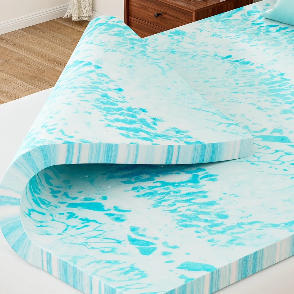 Premium Gel Memory Foam Mattress Topper US Certified Comfort Bed Pad for Cooling - Image 3 of 4
