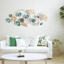 Ginkgo Leaf 3D Metal Wall Art, Modern Luxury Metal Wall Nature Art Decor