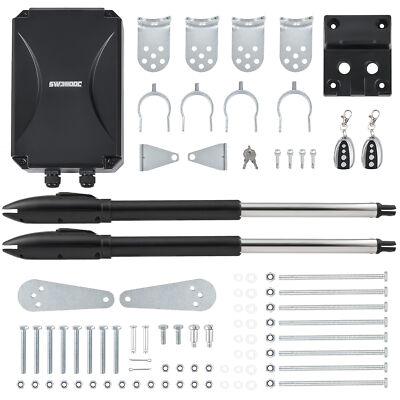 CO-Z Automatic Dual Swing Gate Opener with Remote Controls for 660lb 18ft Gates