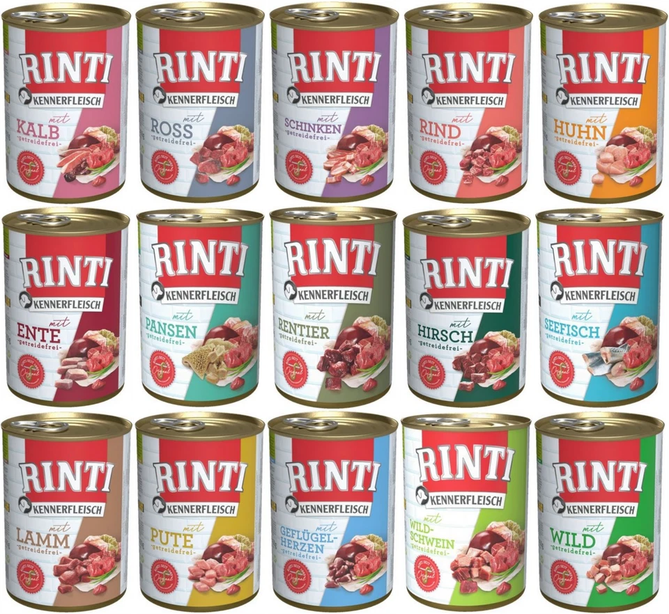 Rinti Hundefutter | Nassfutter Mix | 12x 800g | mind. 6 verschiedene Sorten