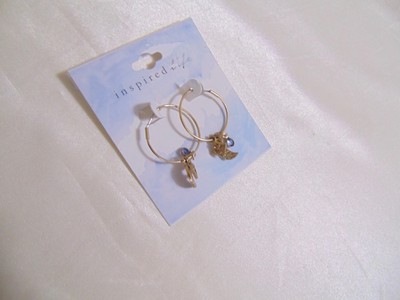 Inspired Life Gold Tone Multi Charm Hoop Earrings E682