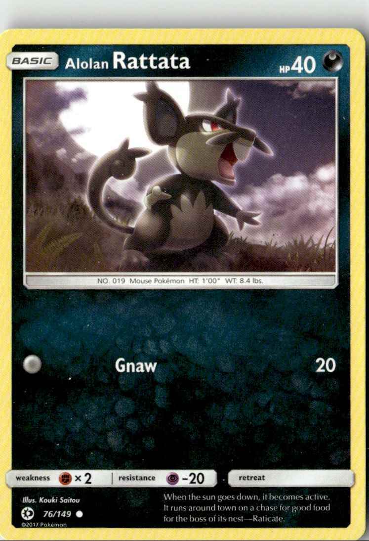 2017 SUN & MOON BASE SET ALOLAN RATTATA 76/149