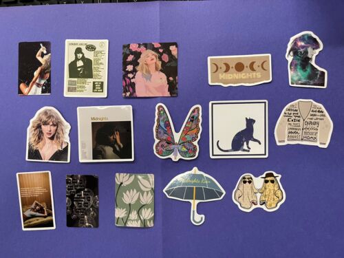 Taylor Swift Midnights 15 Stickers Laptop Water Bottle Etc  (02) FREE SHIP - Picture 1 of 1