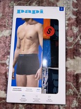 NEW MEN'S "PAPI COTTON STRETCH BOXER BRIEFS 3 PACK UNDERWEAR  Small NEW