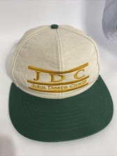 Vintage John Deere Credit JDC Snapback Hat Made in USA Green OffWhite Canvas Cap