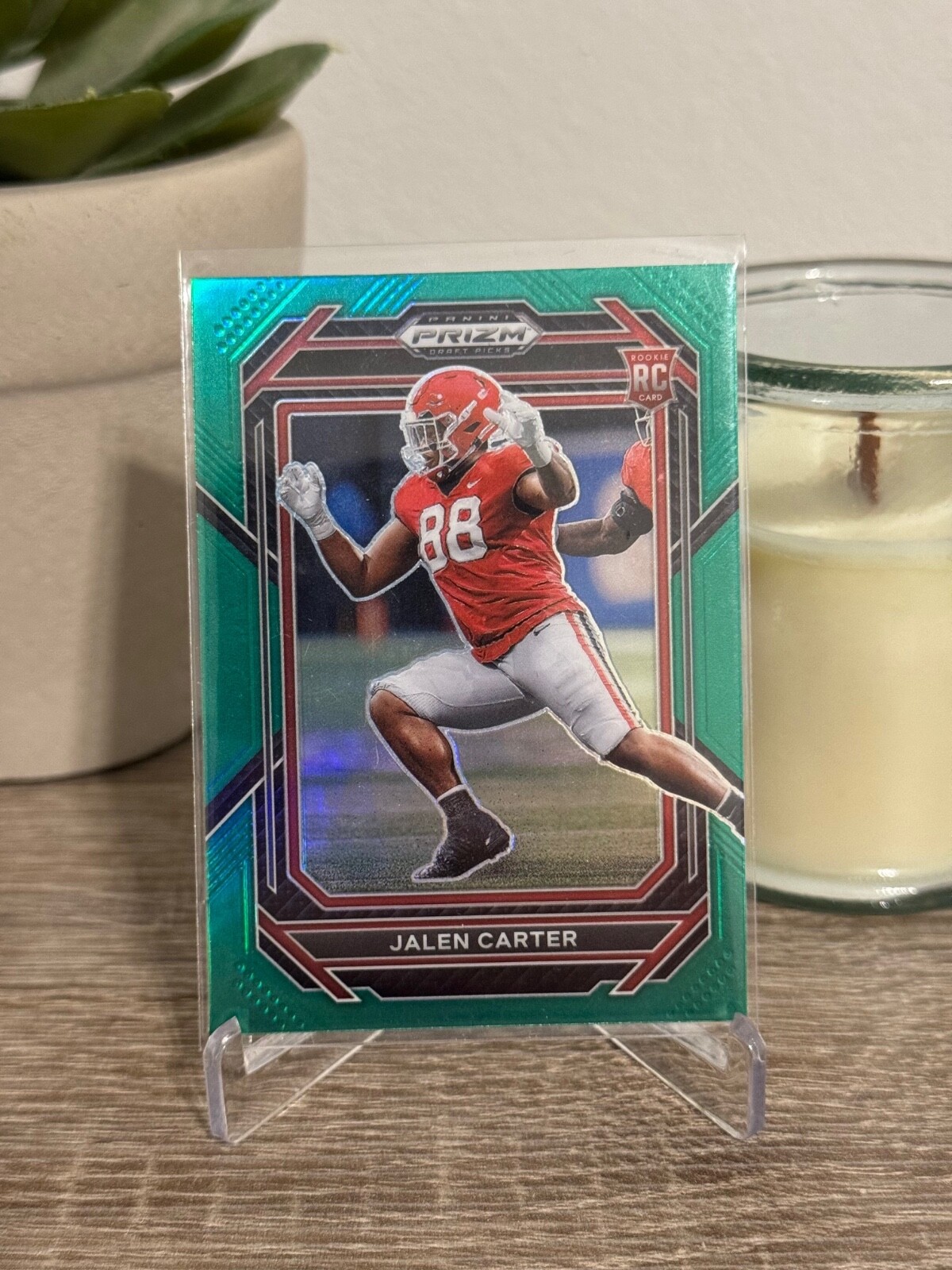 2023 Panini Prizm Draft Picks Jalen Carter RC Green Prizm #163 Philadelphia