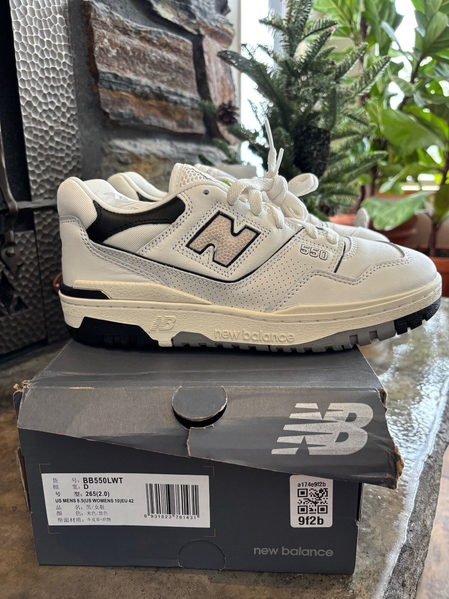 New Balance 550 Sea Salt Black White BB550LWT Mens 8.5 Womens 10