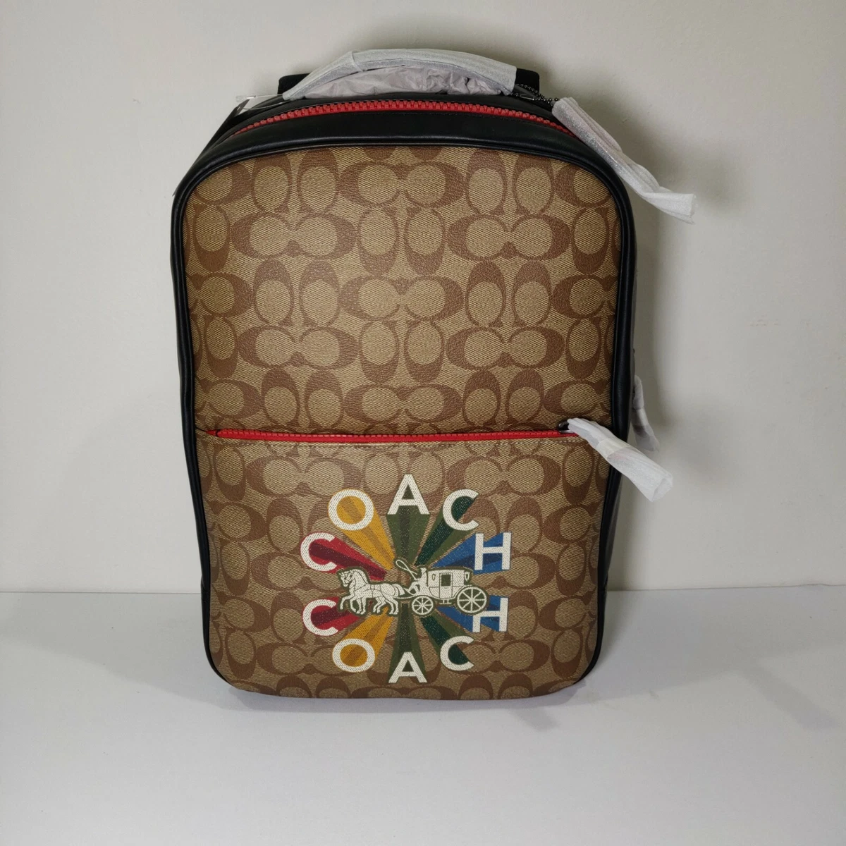 NWT C6856 Coach Westway Backpack In Signature Canvas Radial Rainbow