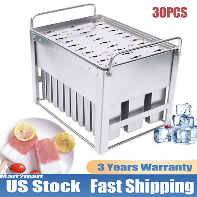 Stainless Steel Molds Pop Lolly Popsicle Ice Cream Stick Holder Mold 30 Packs