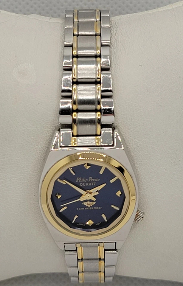 Women's Philip Persio Round Gold Silver Two Tone Case Band Bracelet Watch 01 - Image 4 of 4