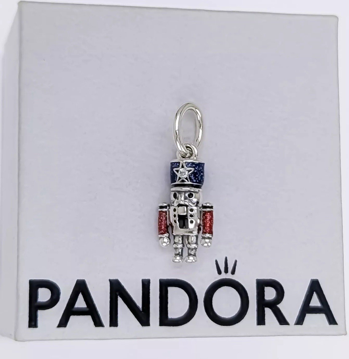 PANDORA 925 Ale Movable Nutcracker Dangle Charm 793583C01 Sterling Silver