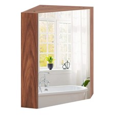 Corner Medicine Cabinet with Mirror with Open Mirror Door and Adjustable Shelf-B
