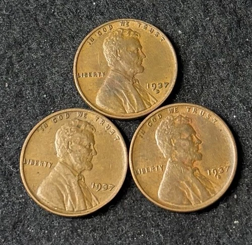 1937 P D S Lincoln Wheat Pennies - Free Shipping #1
