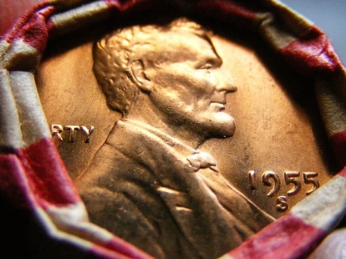 Estate find Wheat Cent Roll w/1932 D and BU 1955 S on ends