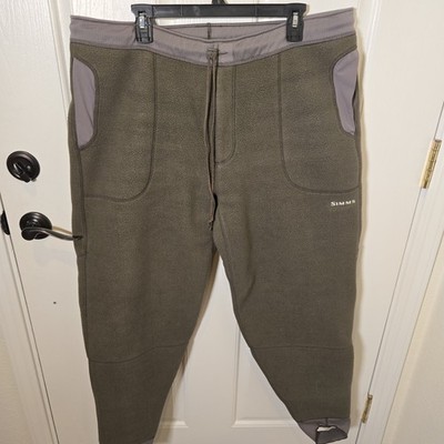 Simms Under Wader Fleece Pants Mens XL Gray Wading Winter Underwear Stirrups