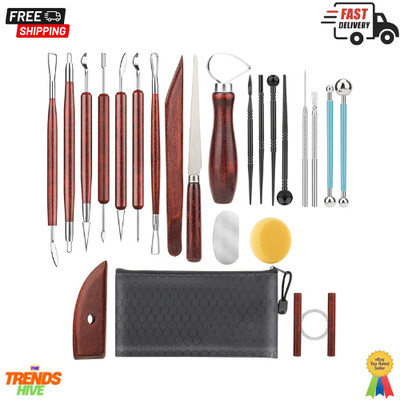 23PCS Clay Sculpting Tools Set Pottery Ceramic Polymer Modeling Kit Supplies
