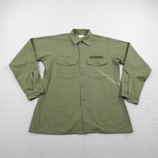 Vintage US Army Shirt Mens Large Green OG-507 Utility Durable Press USGI 70s