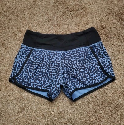 Lululemon Speed Up Shorts Womens Size 4 Blue Dots Lined Athletic Running Y2k