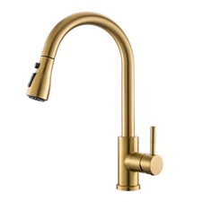 GIMILI Gold Kitchen Faucet with Pull Down Sprayer Single Hole Kitchen Sink Fa...