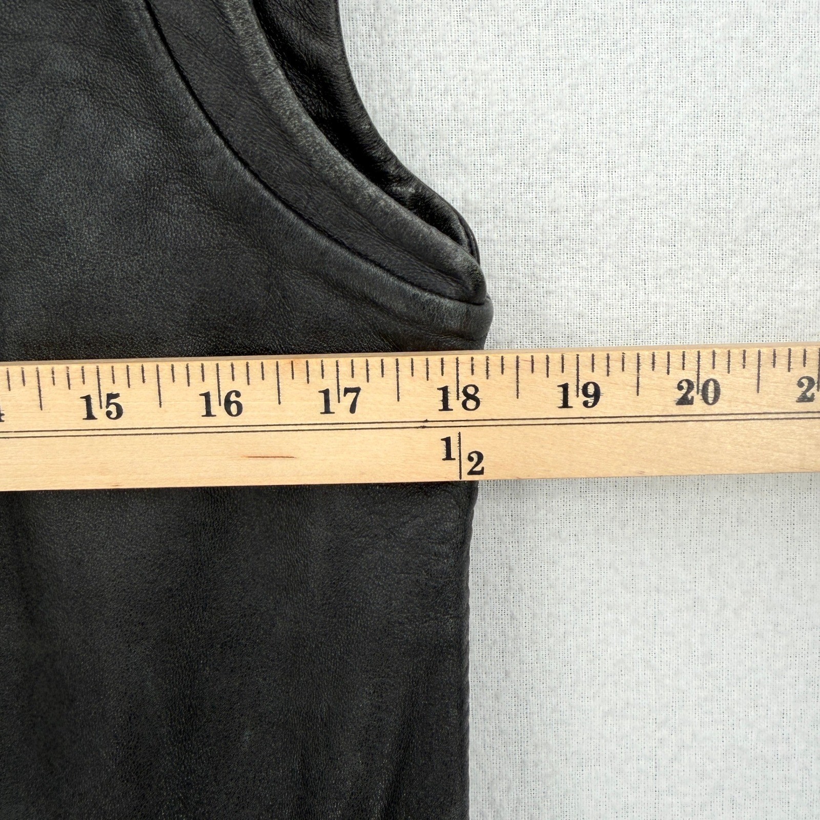 ALLSAINTS Billie Vintage Gilet Leather Biker Vest Women S Black Distressed Black image 10