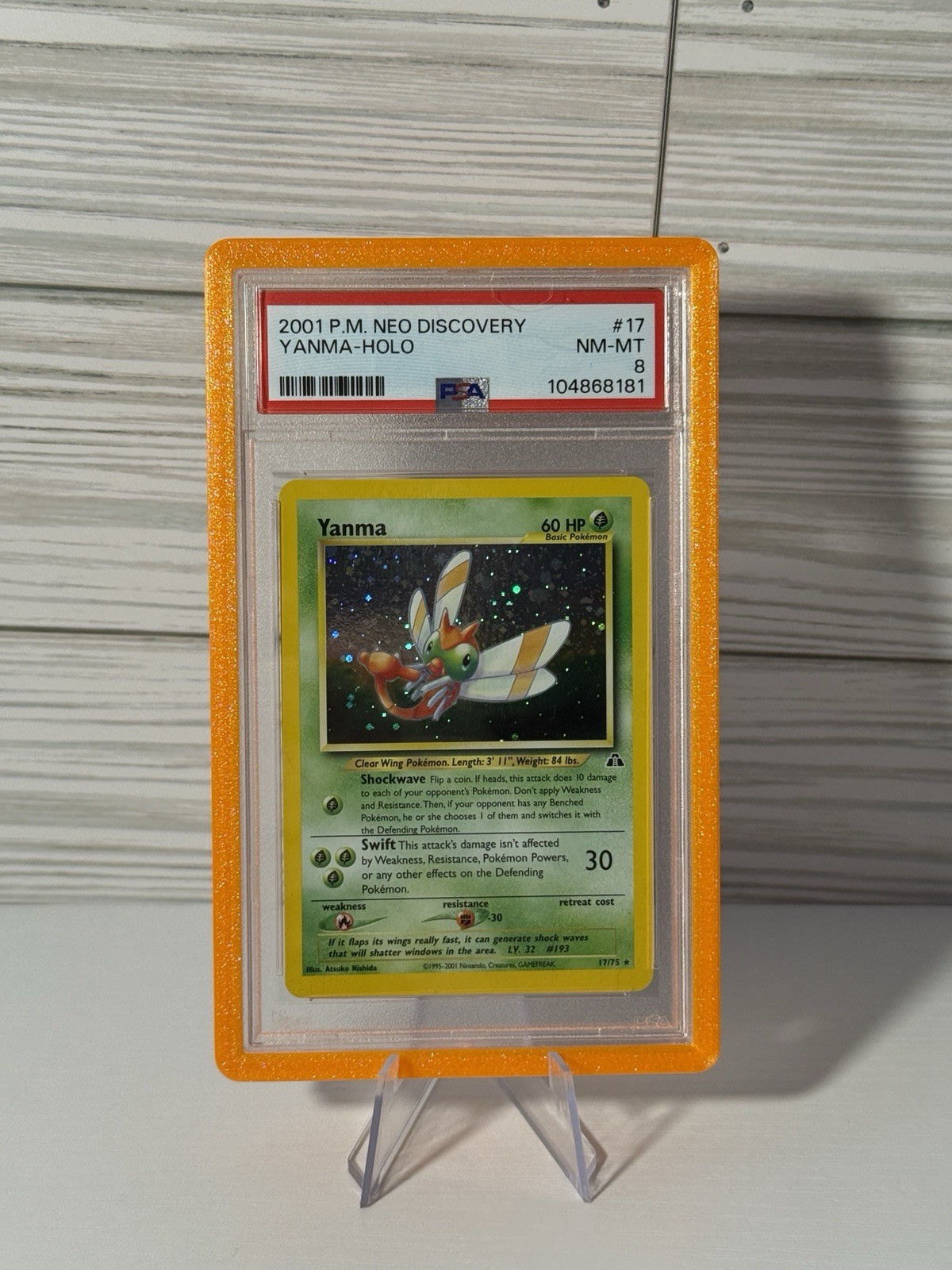 2001 POKEMON NEO DISCOVERY #17 YANMA-HOLO PSA 8