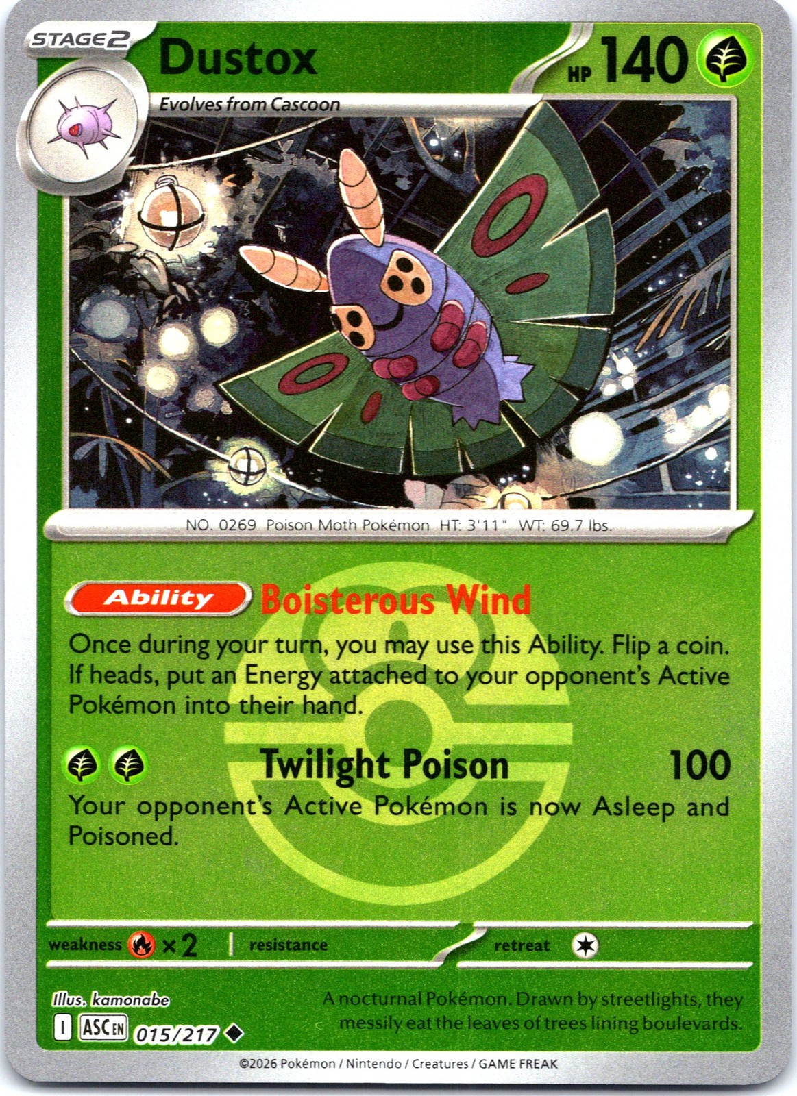 Dustox - Uncommon ME: Ascended Heroes 015/217 NM