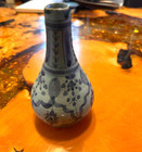 Antique Asian Blue and White Ceramic Vase Pottery 17th/18th Century — photo 1